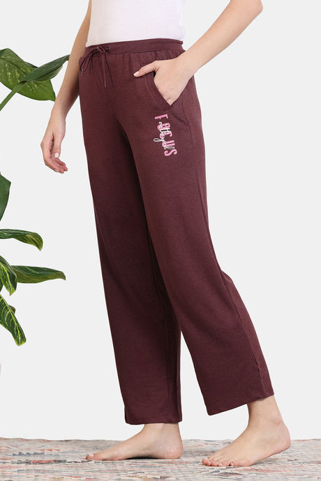 Zivame Longue Knit Pyjama - Tawny Port — image 3